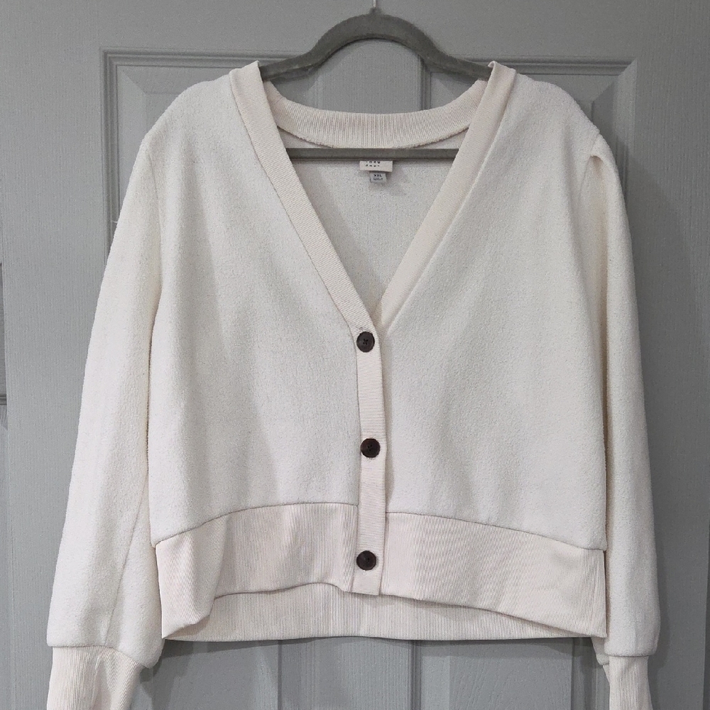 a new day Cream V-Neck Button Cardigan